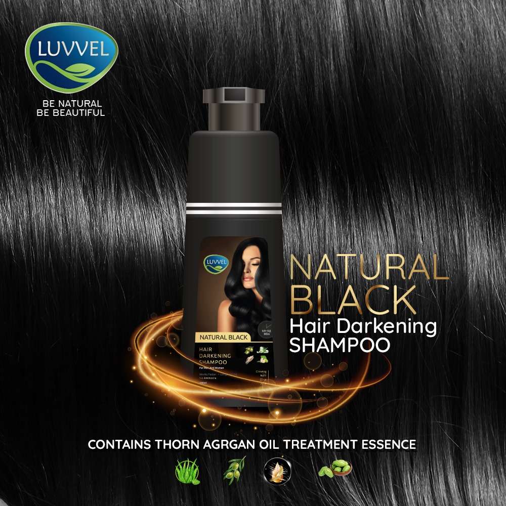 LUWEL Natural Black Hair Color Shampoo 200ml